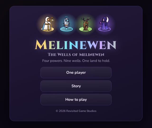 The title card: the four leaders above the name Melinewen